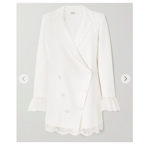 New Rime Arodaky Lui Lace-Trimmed Crepe Mini Dress - Picture 3 of 10